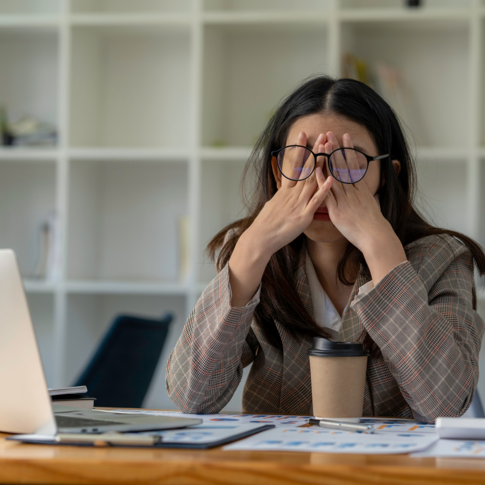 Stressed Woman with Impostor Syndrome Struggling with Impostor Syndrome